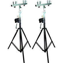 Load image into Gallery viewer, 2 MR DJ ST200 DJ Pro Lighting 12 Foot Crank Light Stand Square Truss T-Bar Adapt