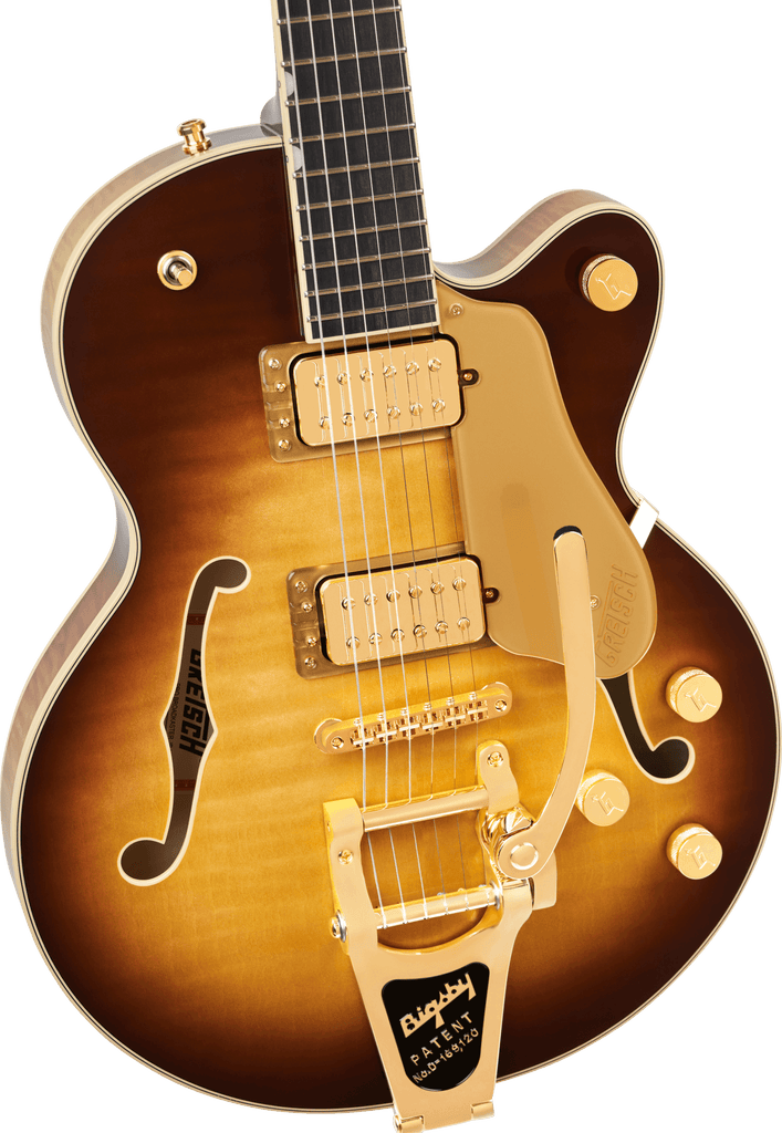Gretsch 2401759885 Broadkaster Jr. LX Figured Semi-hollowbody Electric Guitar - Caramel Dawn