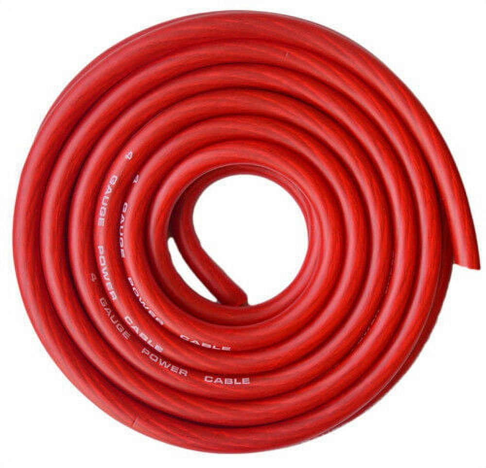 Absolute USA CW4-25R 4 Gauge Red Amplifier Amp Power/Ground Wire 25 Feet