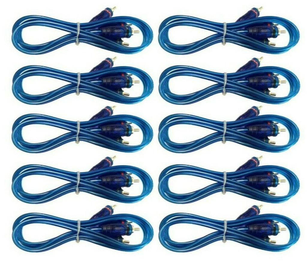 10 Absolute 20' RCA Stereo Plug Cable 2 Male to 2 Male Car Stereo Marine Home Au