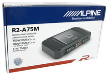 Load image into Gallery viewer, Alpine R2-A75M 750 W RMS R-Series Class-D Mono Sub Amplifier + 4 Gauge Amp Kit