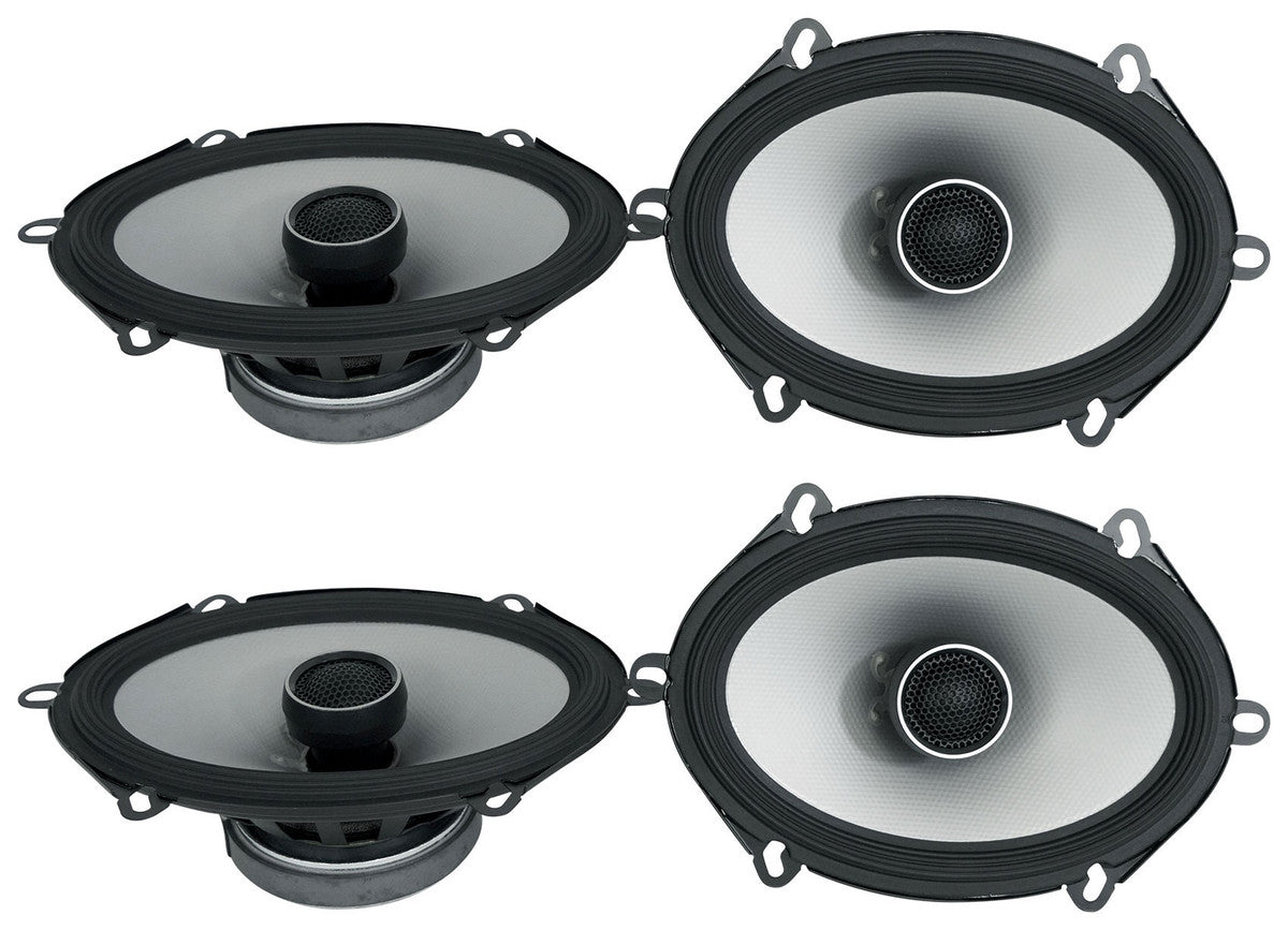 2 Pair ALPINE S2-S68 230 Watt 5x7" or 6x8" Coaxial Speaker & Speaker Harness Fit 1987-Up Ford