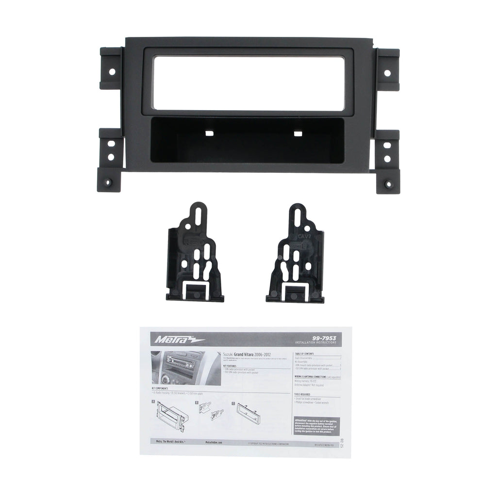 Metra 99-7953 Single-DIN Car Stereo Black Dash Kit - Compatible Fits for Suzuki Grand Vitara 2006-2012
