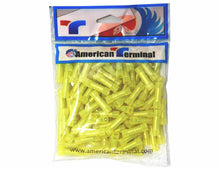 Load image into Gallery viewer, American Terminal TBC1210Y 100 pcs 12 - 10 Gauge AWG Yellow insulated Nylon crimp terminals connectors Butt Connectors