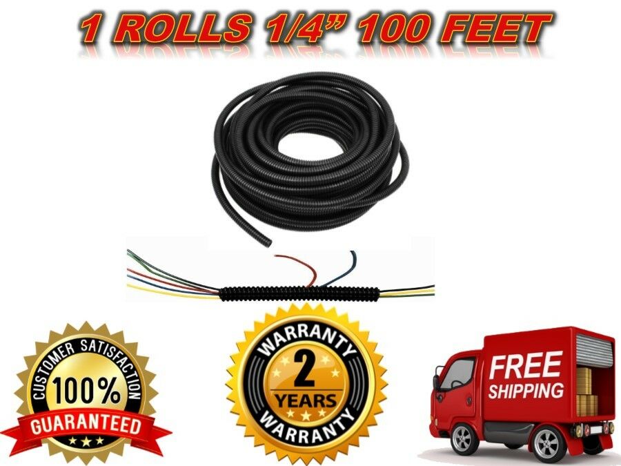 American Terminal  ASLT14 100' 1/4" split loom wire tubing hose cover auto home marine