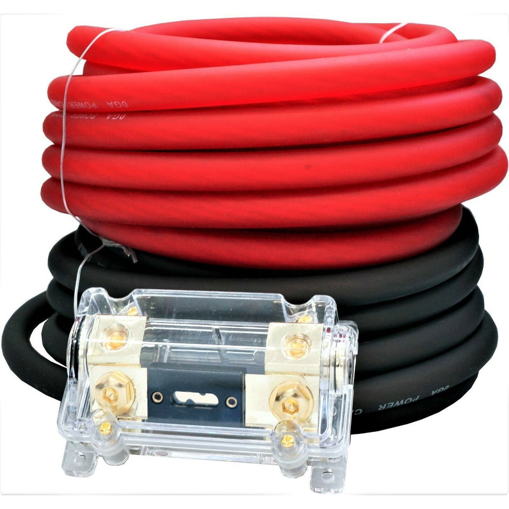 American Terminal  AKIT025RB 0 Gauge AMP KIT Red/Black Amplifier Amp Power/Ground