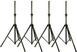 4 X UNIVERSAL Black Heavy Duty Tripod DJ PA Speaker Stands Adjustable Height