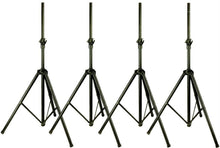 Load image into Gallery viewer, 4 Set SS300 Universal Black Heavy Duty Tripod DJ PA Speaker Stands Adjustable Height