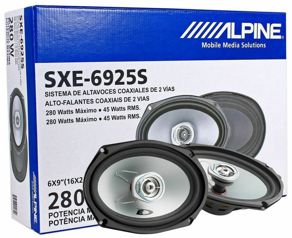 Alpine SXE-6925S 280W 6x9" 2-Way Type-E Series Coaxial Speakers, Mylar Tweeter