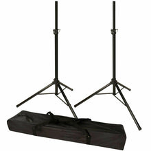 Load image into Gallery viewer, MR DJ SS600PKG Speaker Stand with Road Carrying Bag Universal Black Heavy Duty Folding Tripod PRO PA DJ Home On Stage Speaker Stand Mount Holder with Road Carrying Bag