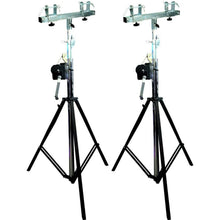 Load image into Gallery viewer, 2 MR DJ ST200 DJ Pro Lighting 12 Foot Crank Light Stand Square Truss T-Bar Adapter