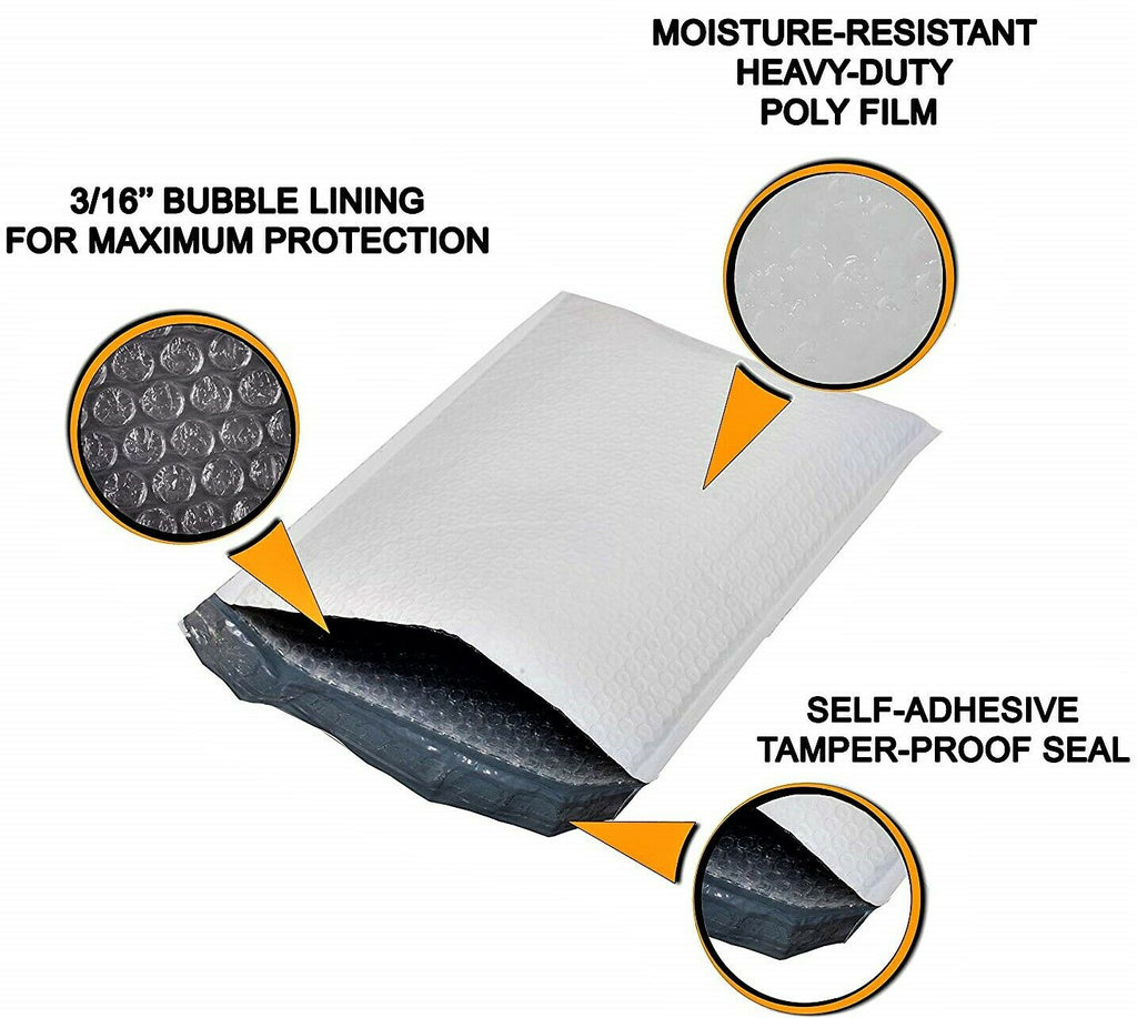 BM Paper 100 Pack 12.5" X 19" #6 Poly Bubble Mailers Envelopes Padded Shipping Bags