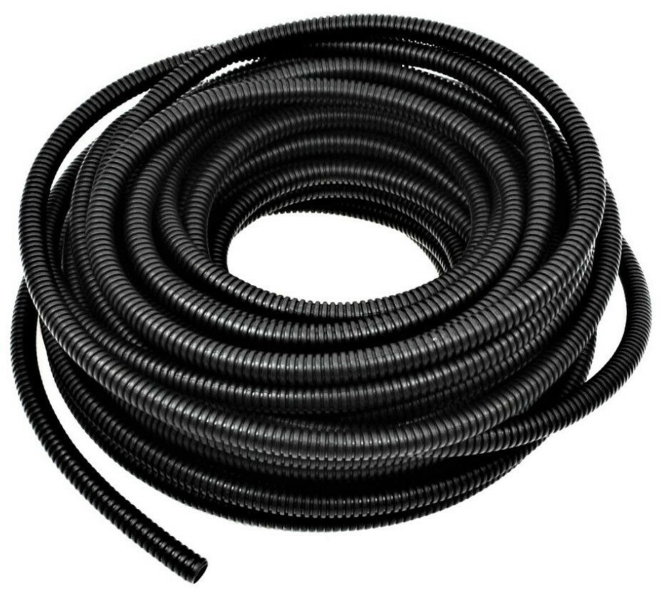 American Terminal 100 Feet Black 1/4" Split Loom Split Wire Loom Conduit Corrugated Plastic Tubing Sleeve for Various Automotive, Home, Marine, Industrial Wiring Applications, Etc.