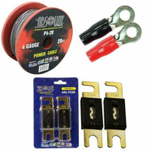 Load image into Gallery viewer, Absolute P4-20-BLUE 20 ft. Wire with Chrome Black Boot 4 Gauge 5/16" Terminal and 200Amp ANL Fuse