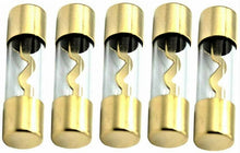 Load image into Gallery viewer, American Terminal AGU-80-5 5 pcs AGU 80 Amp Standard Gold Glass Fuses Tube for Car Auto Audio Power Safety Protect Radio Amplifier Home Marine Installation