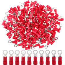 Load image into Gallery viewer, MR DJ RT2218R 200 pcs #8 Red 22/16 Gauge Vinyl Insulated Connectors Ring Terminal