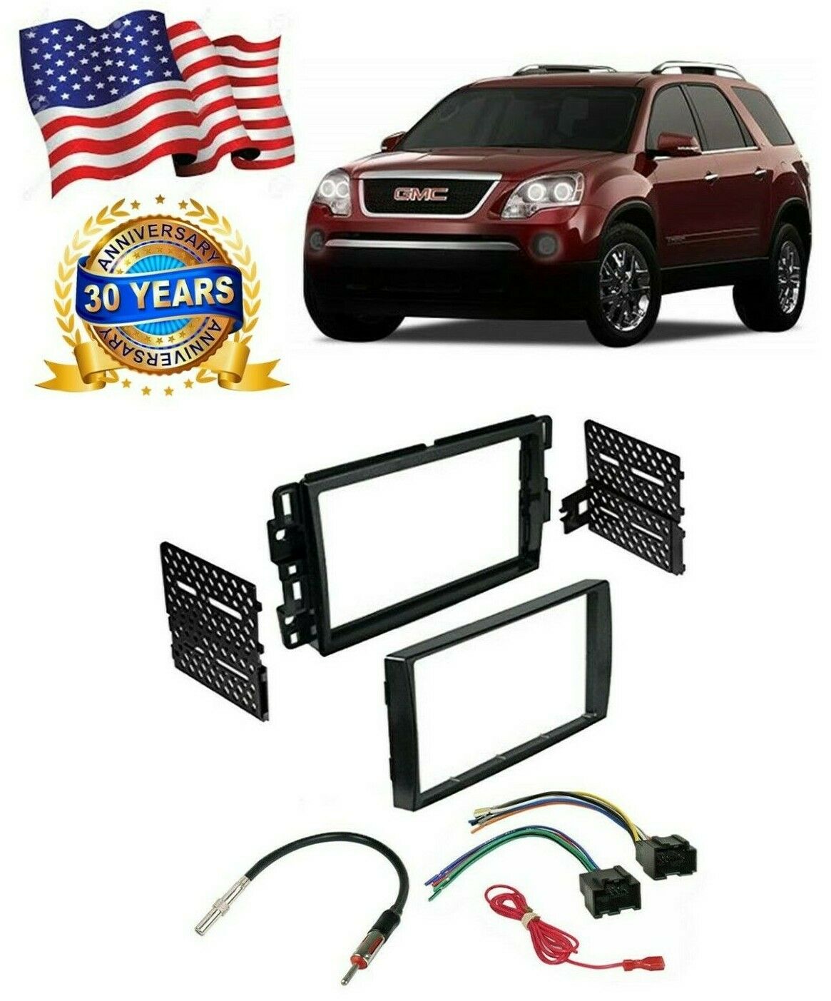 American Terminal Double Din Dash Kit Stereo Radio Wire Harness for 06- Buick Chevy 07- GMC Saturn
