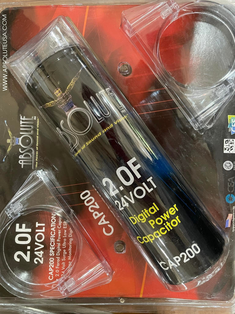 Absolute CAP200B 2 Farad Digital Power Capacitor 3000-Watt Red LED Voltage Display