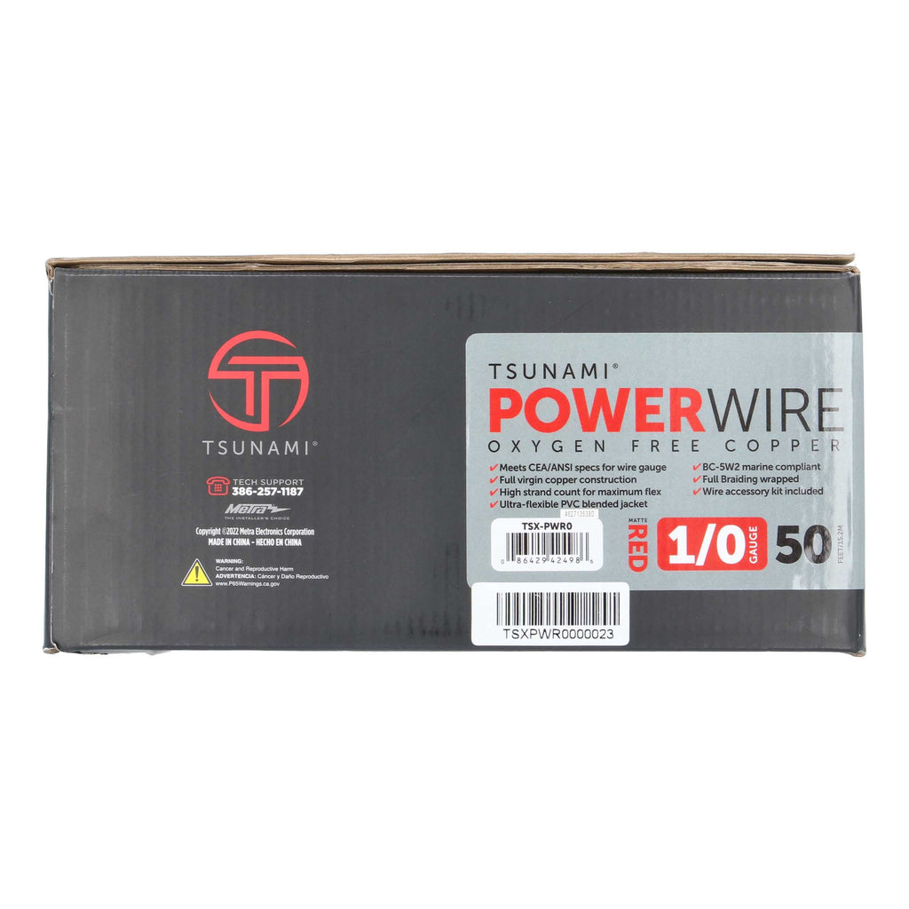 Tsunami TSX-PWR0 50Ft Spool Red 0ga w/Acc Kit