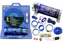 Load image into Gallery viewer, Absolute USA KITCAP0GABL 4.0 Farad Power Capacitor 0 Gauge Car Amplifier Installation Wiring Complete Kit (Blue)
