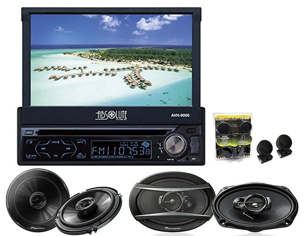 7" In-Dash Car Stereo + Pioneer TS-G1620F 6.5 TS-G6930F 6x9" & TW600