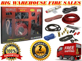 RV 4 Gauge 2000W Car Amplifier Complete Installation Amp Kit Power Wiring
