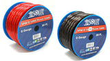 Absolute SPW-0-50RD & SPW-0-50BK<BR/> 1/0 Gauge 50 FT Xtreme Twisted Power/Ground Battery Wire Cables Set One Red & One Black
