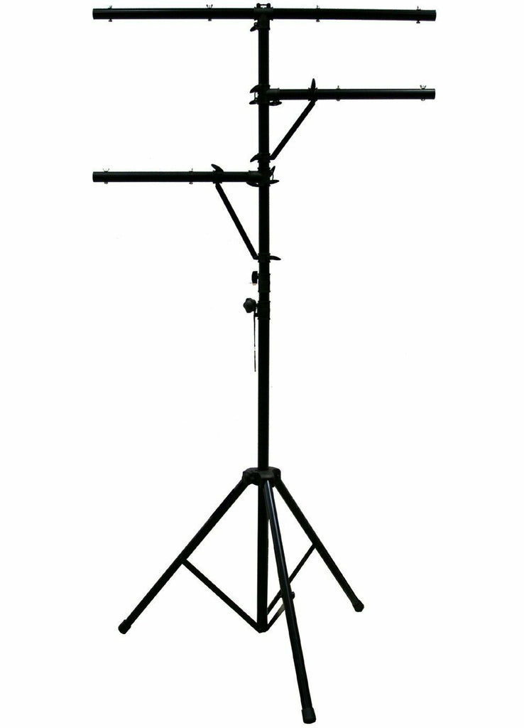 MR DJ Heavy Duty DJ Portable Light Stand w/ Two Fixture Arms & T-Bar
