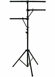 MR DJ Heavy Duty DJ Portable Light Stand w/ Two Fixture Arms & T-Bar