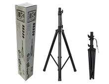 Load image into Gallery viewer, MR DJ Tripod Speaker Stand Standard Duty SS250 <br/> Universal Black Heavy Duty Folding Tripod PRO PA DJ Home On Stage Speaker Stand Mount Holder