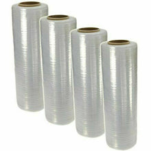 Load image into Gallery viewer, BM Paper 4 Rolls BM 18" x 1500 SQ' 80 Gauge Pallet Wrap Pre Stretch Film Hand Shrink Wrap