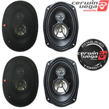 Load image into Gallery viewer, 4x Cerwin-Vega XED693 6x9" 350W Max 3-Way Power Handling Coaxial Speakers