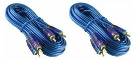 2 Raptor Metra 20' 2-CH Neon Blue Series RCA Audio Cable