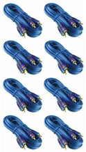 Load image into Gallery viewer, 8 Raptor (Metra) 20' Neon Blue Series RCA Audio Cable