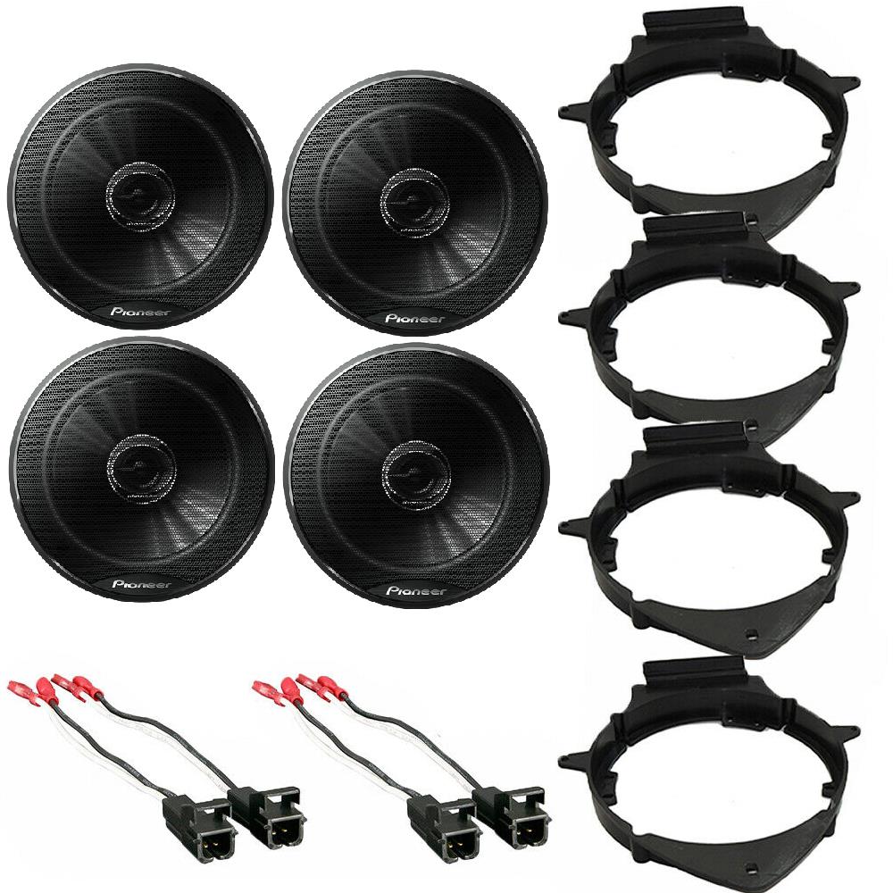 2 Pair Pioneer TS-G1620F 2-way CAR Truck Front, Rear Door Speakers Install Kits