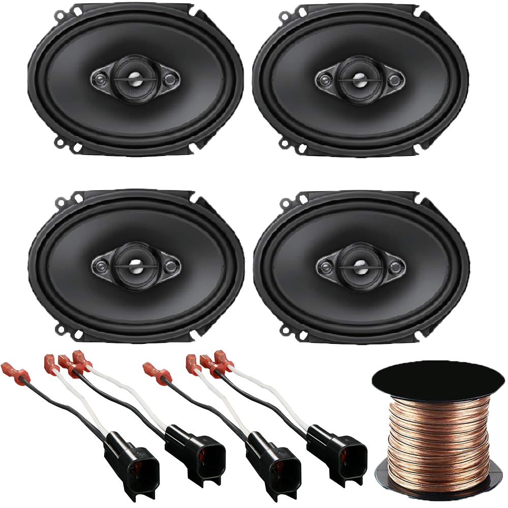 2 Pair Pioneer 350W Max 6" x 8" Speaker + 72-5600 + 16G Speaker Wire Fit Ford GM Chevy Lincoln Mercury Mazda