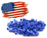 American Terminal  SPL1614B 50pcs Scotch Lock Quick Splice Wire Terminals Snap Lock Blue 16-14 AWG