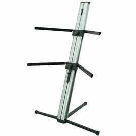 MR DJ KS1000S PRO Professional 2-Tier Silver Column Keyboard Stand W 5/8