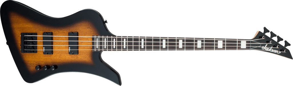 Jackson JS Series Kelly™ Bird Bass IV JS2, Amaranth Fingerboard, Tobacco Burst