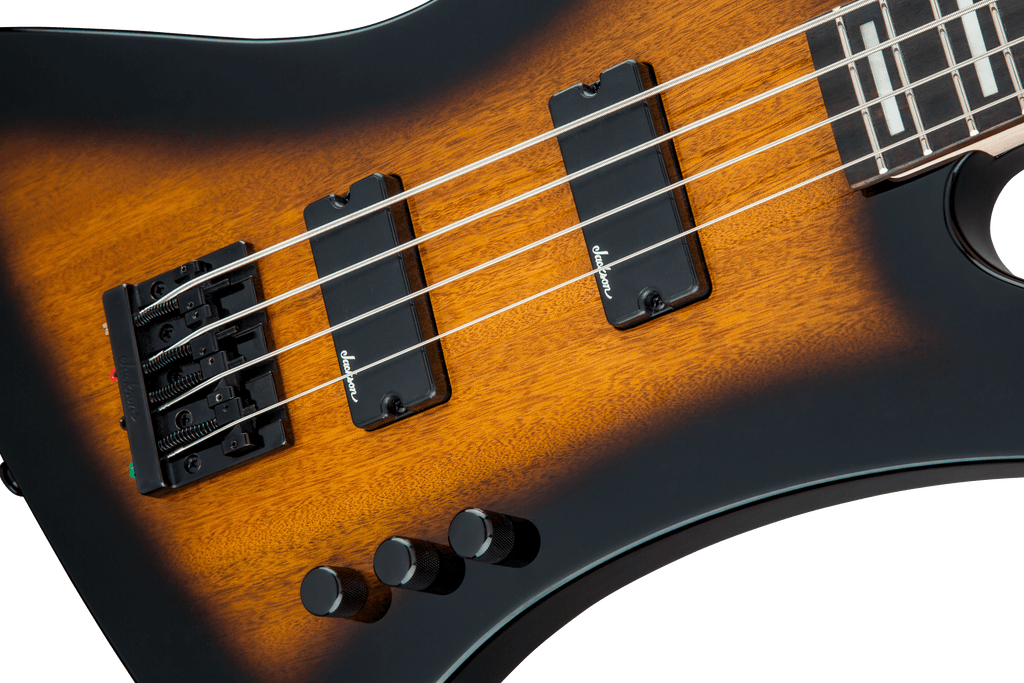 Jackson JS Series Kelly™ Bird Bass IV JS2, Amaranth Fingerboard, Tobacco Burst