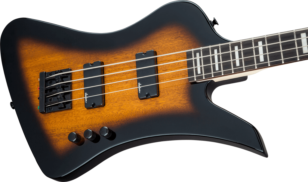 Jackson JS Series Kelly™ Bird Bass IV JS2, Amaranth Fingerboard, Tobacco Burst
