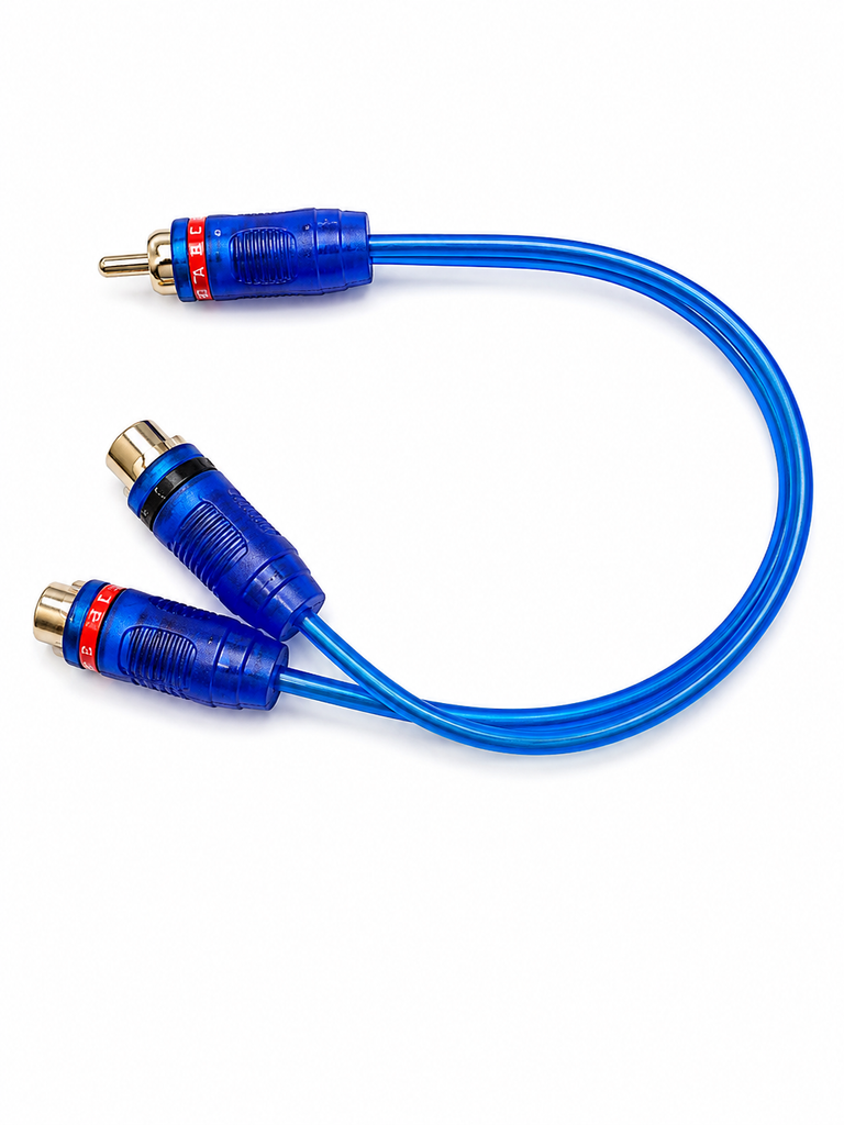 20 Absolute ABC-2F1M BLUE Y-Adapter 2Female to 1Male RCA Interconnect Audio Cable