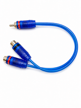 Load image into Gallery viewer, 20 Absolute ABC-2F1M BLUE Y-Adapter 2Female to 1Male RCA Interconnect Audio Cable