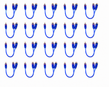 Load image into Gallery viewer, 20 Absolute ABC-2F1M BLUE Y-Adapter 2Female to 1Male RCA Interconnect Audio Cable