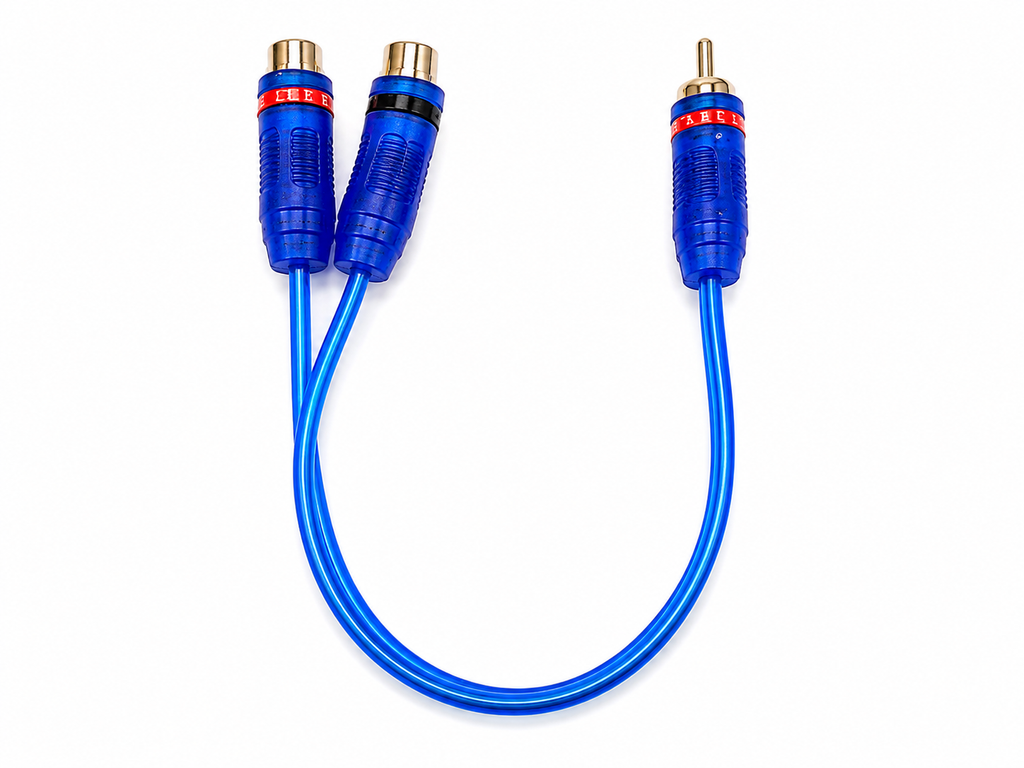 20 Absolute ABC-2F1M BLUE Y-Adapter 2Female to 1Male RCA Interconnect Audio Cable