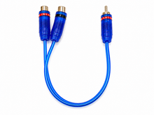 Load image into Gallery viewer, 20 Absolute ABC-2F1M BLUE Y-Adapter 2Female to 1Male RCA Interconnect Audio Cable