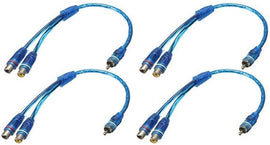 4 Absolute ABC-2F1M BLUE Y-Adapter 2F-1M RCA Interconnect Audio Cable