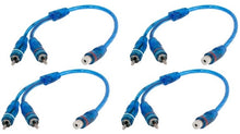 Load image into Gallery viewer, 8 Absolute ABC-1F2M BLUE Y-Adapter 1F-2M RCA Interconnect Audio Cables