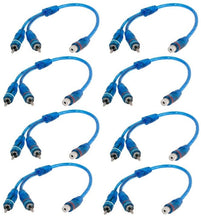 Load image into Gallery viewer, 8 Absolute ABC-1F2M BLUE Y-Adapter 1F-2M RCA Interconnect Audio Cables
