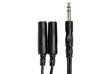 Load image into Gallery viewer, Hosa YPP-118 Y Cable, 1/4 in TRS to Dual 1/4 in TRSF